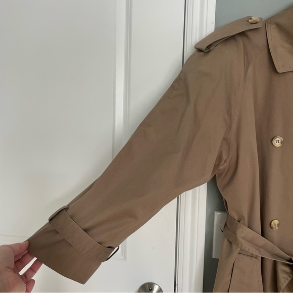 Vintage Brem Rainwear Classic Tan Lined Double Breasted Trench Coat Tie - Picture 4 of 16